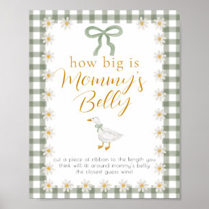 Silly Goose Green Gingham Baby Shower Game Poster