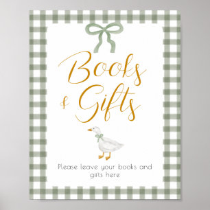 Silly Goose Green Gingham Cottagecore Gift Table Poster