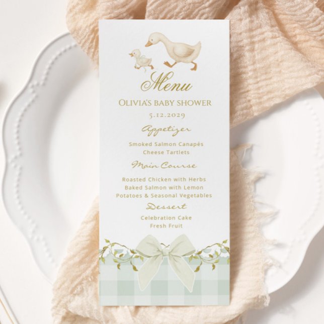 Silly Goose Green Gingham Menu (Creator Uploaded)