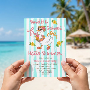 Silly Goose Hello Summer Stripes Invitation