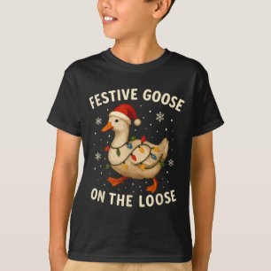 Silly Goose Holiday Christmas Festive Goose On The T-Shirt