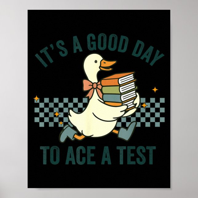 Silly Goose Its A Good Day to Ace A Test Students Poster (Front)