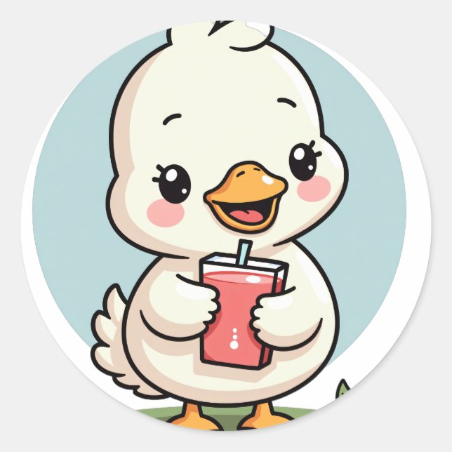 Silly Goose Juice Box Cute Bird Funny Sticker (Front)