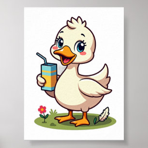 Silly Goose Juice Funny Bird Humour Sticker Poster