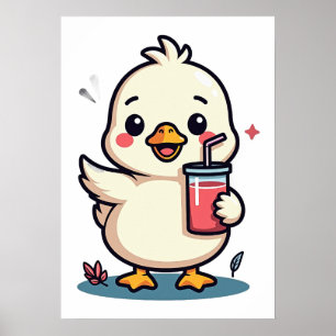 Silly Goose Juice Sticker Funny Bird Humour Kawaii Poster