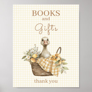Silly Goose Lemon Baby Shower Books and Gifts Sign