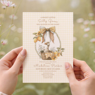 Silly Goose Lemon Watercolor Baby Shower Invitation