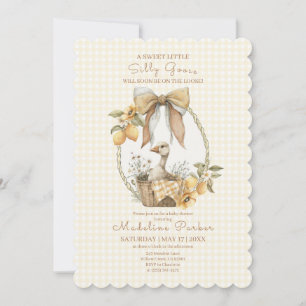 Silly Goose Lemon Watercolor Baby Shower Invitation
