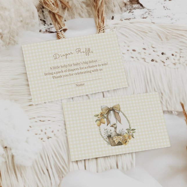 Silly Goose Lemon Watercolor Diaper Raffle Enclosure Card (Creator Uploaded)