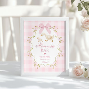Silly Goose Momosa bar Pink Gingham Poster