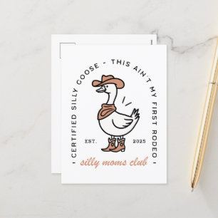 Silly goose mum cowgirl club funny farm animal holiday postcard