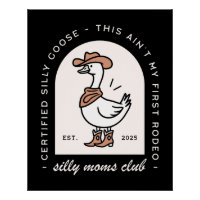 Silly goose mum mama cowgirl cowboy retro black