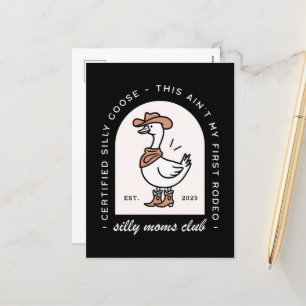 Silly goose mum mama cowgirl cowboy retro holiday postcard
