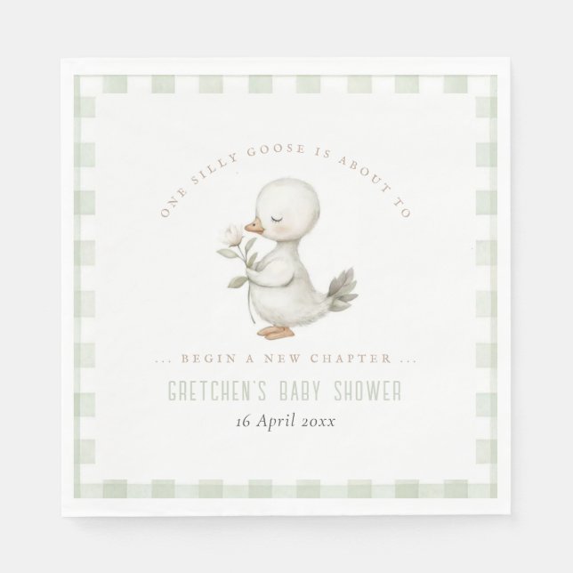 Silly Goose New Chapter Spring Baby Shower Napkin (Front)