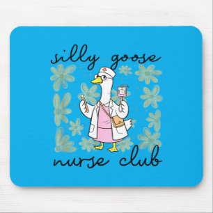 Silly Goose Nurse Club Floral Nurse School Nurse Mouse Pad