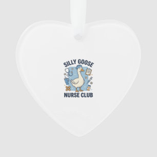 Silly Goose Nurse Club Funny Nurse Vector Design_1 Ornament