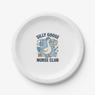 Silly Goose Nurse Club Funny Nurse Vector Design_1 Paper Plate