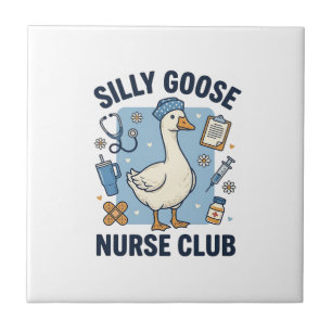 Silly Goose Nurse Club Funny Nurse Vector Design_1 Tile