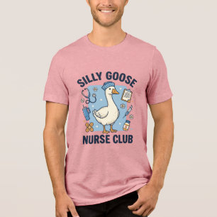 Silly Goose Nurse Club Funny Nurse Vector Design_1 Tri-Blend Shirt