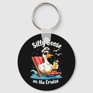 Silly Goose On The Cruise Funny Cruise Captain Key Ring