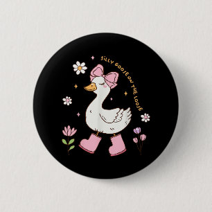 Silly Goose On The Loose Coquette Bow Pink Girl Ki 6 Cm Round Badge