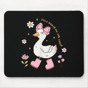 Silly Goose On The Loose Coquette Bow Pink Girl Ki Mouse Pad