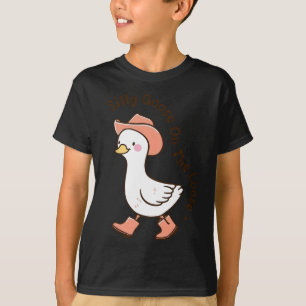 Silly Goose On The Loose Funny Cowboy Farmer Farmi T-Shirt
