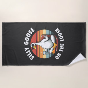 Silly Goose on the Loose Meditation Yoga Retro Beach Towel