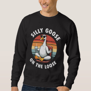 Silly Goose on the Loose Meditation Yoga Retro Sweatshirt