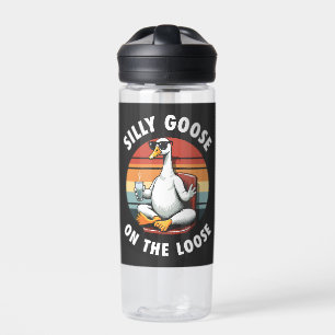 Silly Goose on the Loose Meditation Yoga Retro Water Bottle