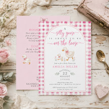 Silly Goose on the Loose Pink Gingham Baby Shower