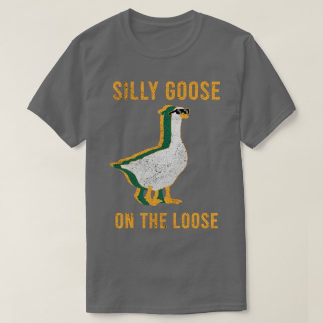 Silly Goose on the loose Retro Long Sleeve TShirt (Design Front)