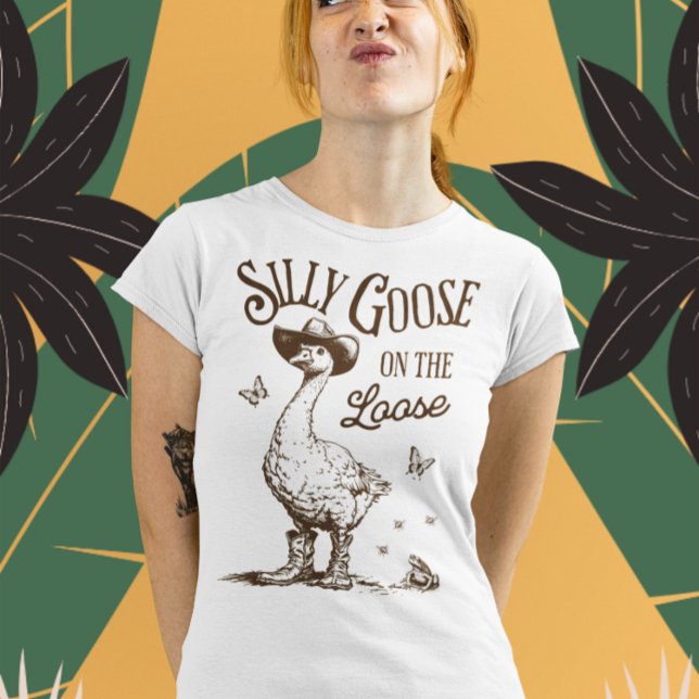 Silly Goose On The Loose - Vintage-Style Design T-Shirt (Creator Uploaded)