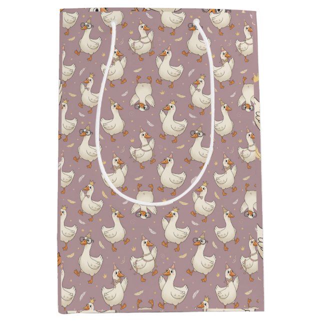 Silly Goose Party – Quirky Birthday Design Medium Gift Bag (Front)