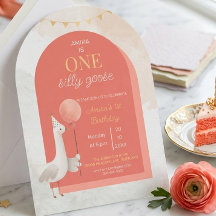 Silly Goose Personalised First Birthday Invitation