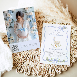 Silly Goose Photo QR code Baby Shower Invitation