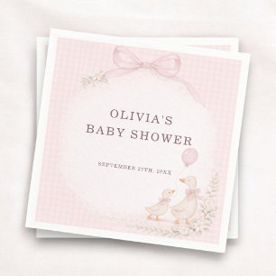 Silly Goose Pink Baby Shower Party Napkin