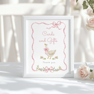 Silly Goose Pink bow Cards and gifts Poster