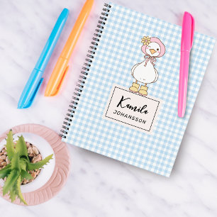Silly Goose Pink Bow Coquette Custom Notebook