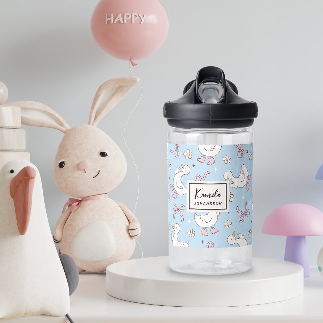 Silly Goose Pink Bow Coquette Custom Script Name Water Bottle (Creator Uploaded)