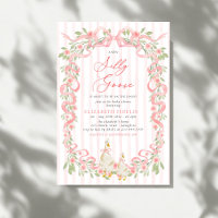 Silly Goose Pink Bow Floral Roses Baby Shower