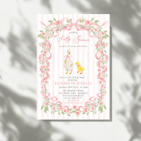 Silly Goose Pink Bow Floral Roses Baby Shower