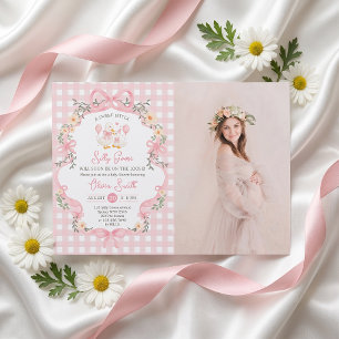 Silly Goose Pink Bow Girl Baby Shower Invitation