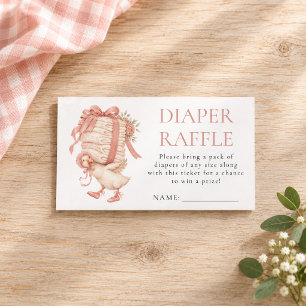 Silly Goose Pink Diaper Raffle Baby Shower Enclosure Card