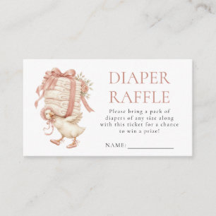 Silly Goose Pink Diaper Raffle Baby Shower Enclosure Card