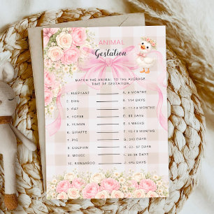 Silly Goose Pink Gingham Baby Animal Gestation