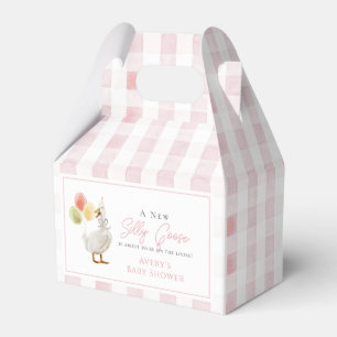 Silly Goose Pink Gingham Baby Shower Favour Box