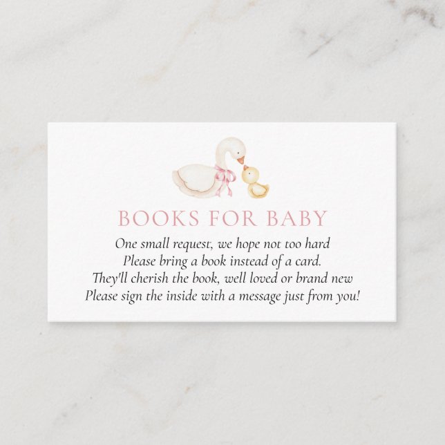 Silly Goose Pink Girl Books for Baby insert card (Front)