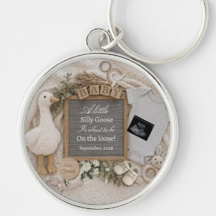 Silly Goose Pregnancy Announcement keepsake Key Ring