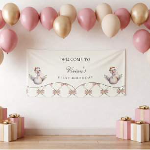 Silly Goose Preppy Bow Baby Shower Banner